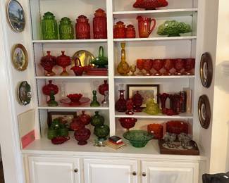 Vintage Moon and Stars Colored Glass