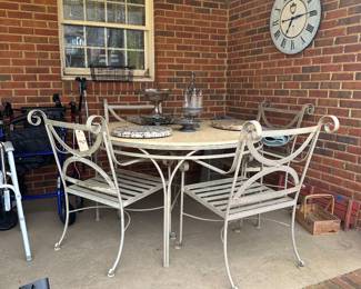 Stone Top Patio Table and Chairs