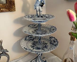 Meissen Triple Tiered Petit Four Stand