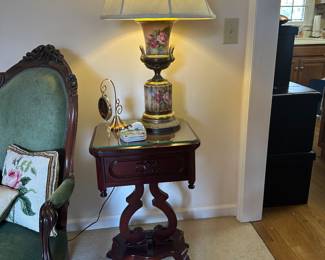 Davis Cabinet Lyre Base Side Table