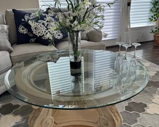 Glass Top Round Coffee Table
