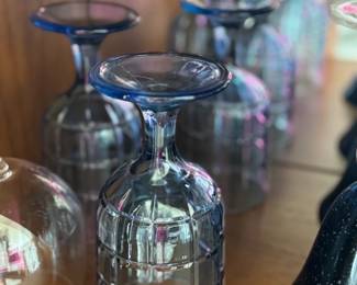 Iridescent Blue Stemware