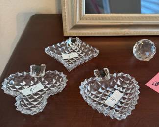 Crystal Card Suit Trinket Dishes