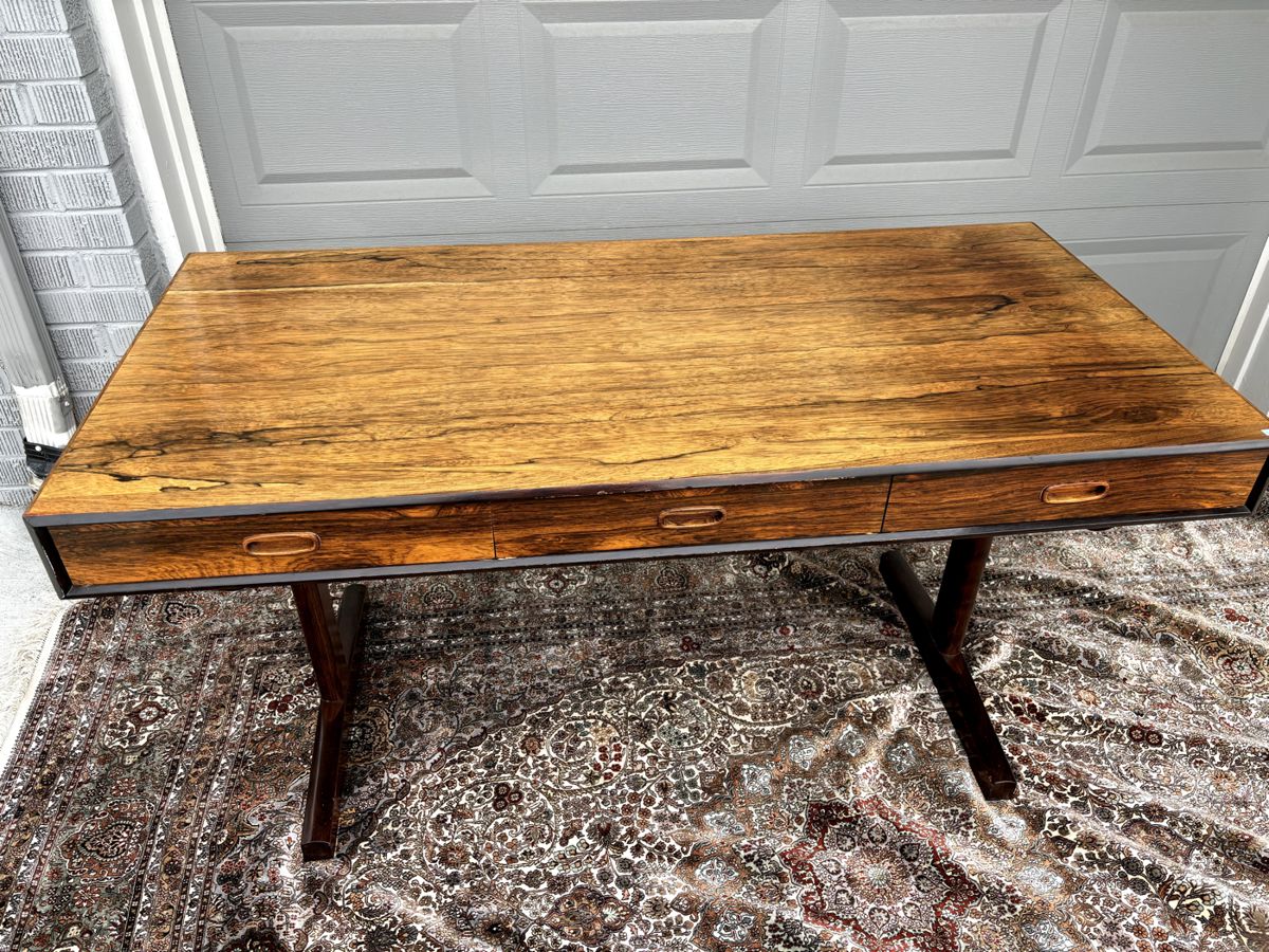 Ganddal Mobefabrikk Rosewood Desk.                                       Beautiful Area Rug