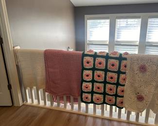 Vintage crochet throw blankets 