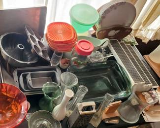 Glassware, Tupperware, pots and pans!