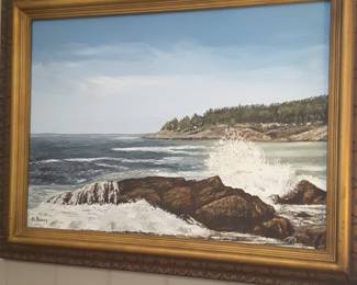 Acrylic painting of the Oregon Coast by homeowner artist