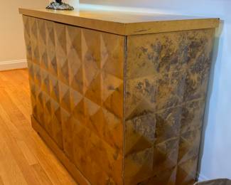 Barbara Barry Gold Leaf Diamond Chest By Baker Furniture