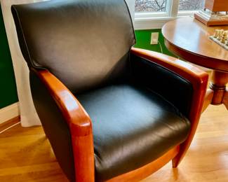 black leather arm chair by lazy boy