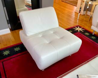 White Leather Sofa Set By Gamma Arredmenti Made in Italy