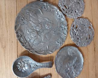 MID CENTURY ALUMINUM BY SIGNED ARTIST " ARTHUR COURT"