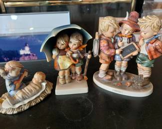 1957 "SCHOOL BOYS" ,1950s LULLABY AND " STORMY WEATHER" HUMMELS PLUS OTHER SMALLER FIGURES