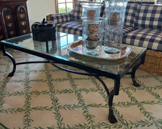 glass top coffee table