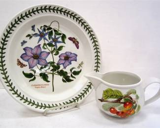 PORT MEIRION PLATE AND CREAMER