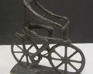 BRUTALIST IRON BICYCLE SCULPTURE