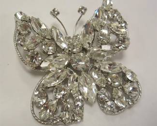RHINESTONE BUTTERFLY PIN