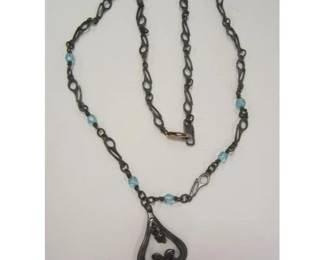 SIGNED STERLING SILVER PENDANT NECKLACE