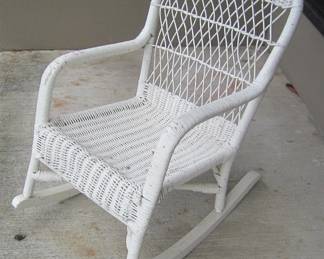 CHILD'S SIZE OLD WICKER ROCKER