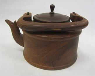 TURNED ROSEWOOD TEAPOT