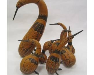  SET OF PERU TESOROS GOURD BIRDS