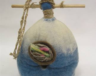 CLOTH FIBER ART BIRD PERCH 