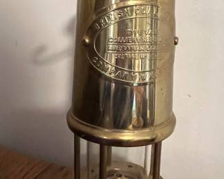 Brass miner's oil lamp