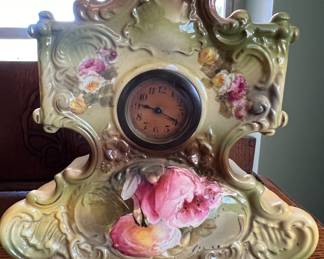 Ansonia porcelain mantle clock marked "Paris"