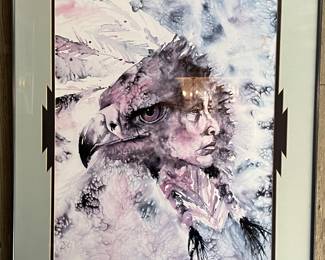 Framed print "Vision of the Sacred Eagle" numbered and signed by Jan Taylor