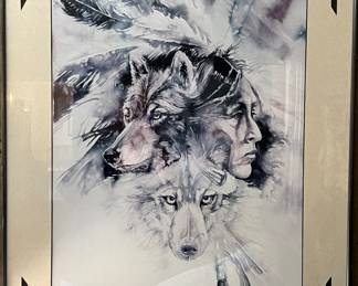 Framed print "Vision of the Lobo" numbered and signed by Jan Taylor