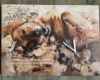 Canvas dog clock