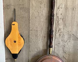 Billows and copper bed warmer