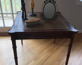 Card Table. Leather top