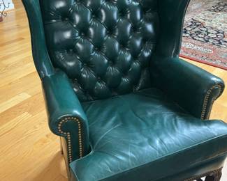 Leathercraft, "Alistair", Leather wingback arm chair