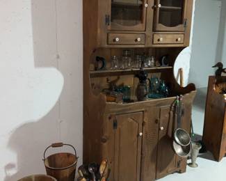 Primitives, Wash buckets, Wood Utensils, Cabinet