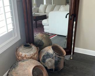 Large Mirror, Large Decorator Pottery