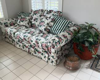 Floral Sofa, Matching Wingback chair