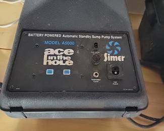 Ace In the Hole, Battery Powered Automatic Standby Sump Pump System. 