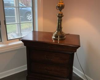 Pennsylvania House, Side table, Brass table lamp,  