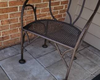 Metal chair, matching bench