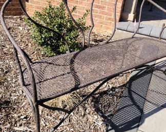 Metal bench, matching chair