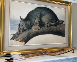 J.J. Audubon, Limited Edition of 200, published by Oppenheimer Editions 2009.  Plate 016 "Canada Lynx" Print #102.  Custom framing including museum glass. 