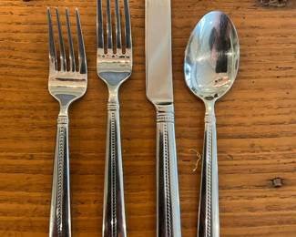 Nicole Miller, "Green Tea", Stainless Flatware Set, Service for 8 , 43 pieces 