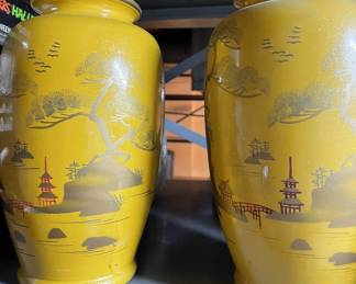Vintage hand-painted vases mad in Japan.