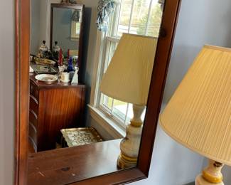 Square wooden mirror.