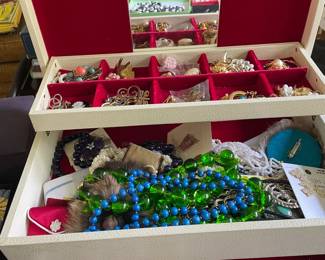 Costume jewelry and jewelry box.