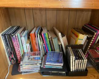 Cook books and CDs.