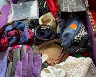 Gloves, belts and other items.