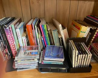 Cook books and CDs.