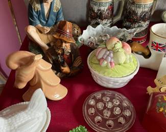 Assorted ceramics and glassware.