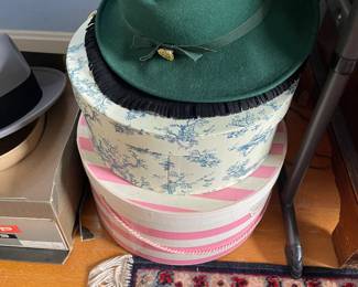 Women's hats and hat boxes.